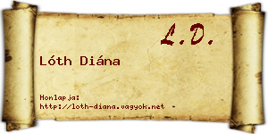 Lóth Diána névjegykártya